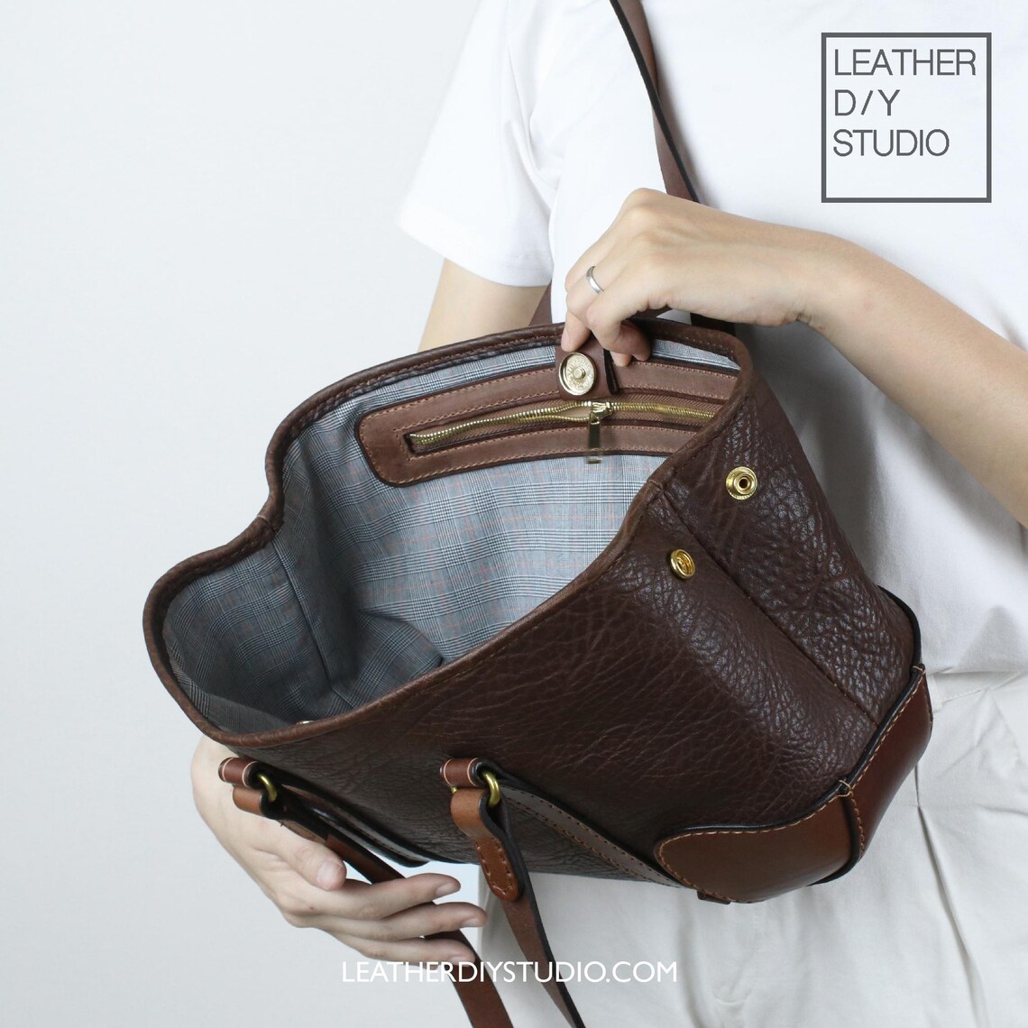 图片[3]-手工皮具图纸 托特包ls086-皮艺果手工皮具图纸