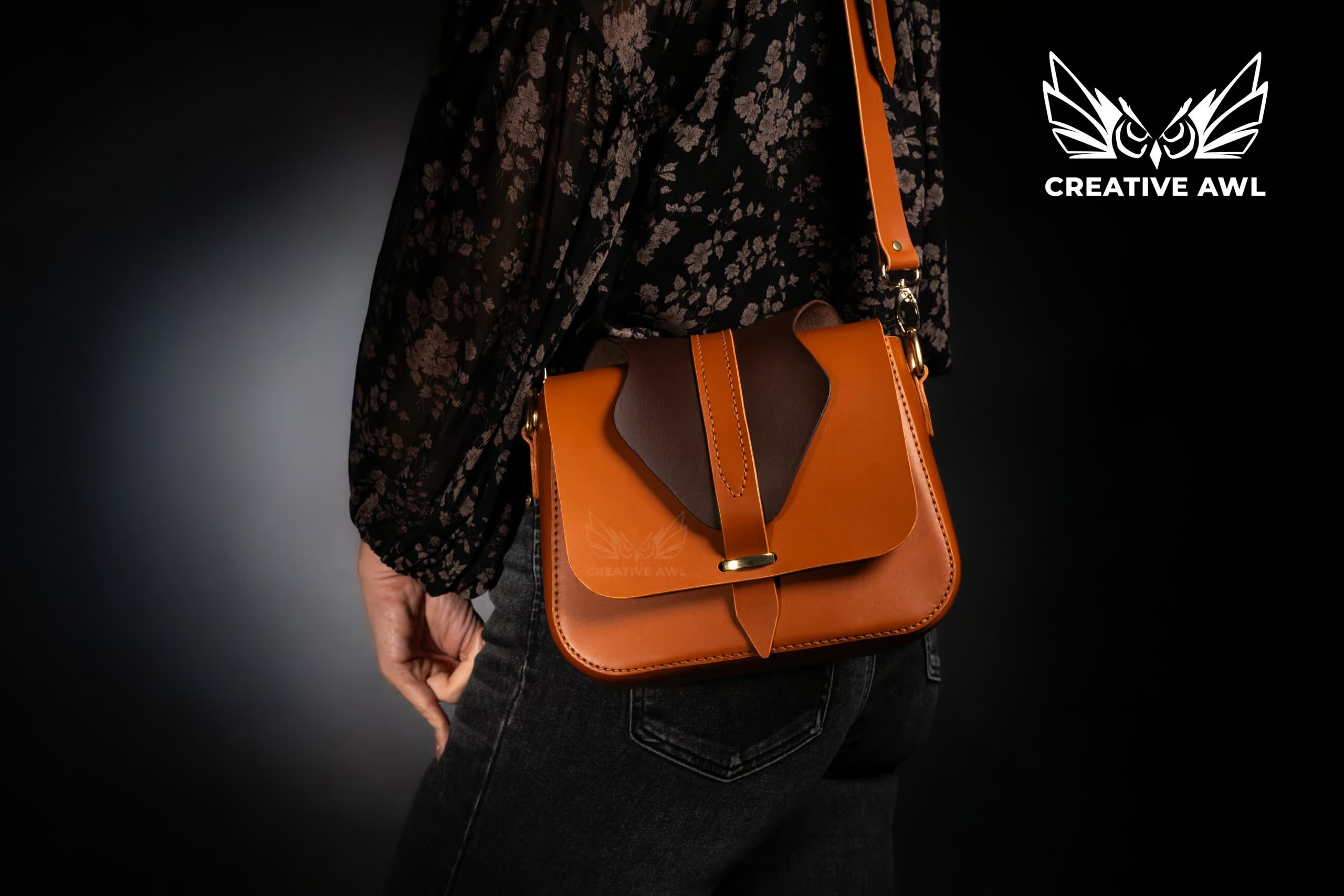 图片[2]-手工皮具图纸 单肩包ca217-皮艺果手工皮具图纸