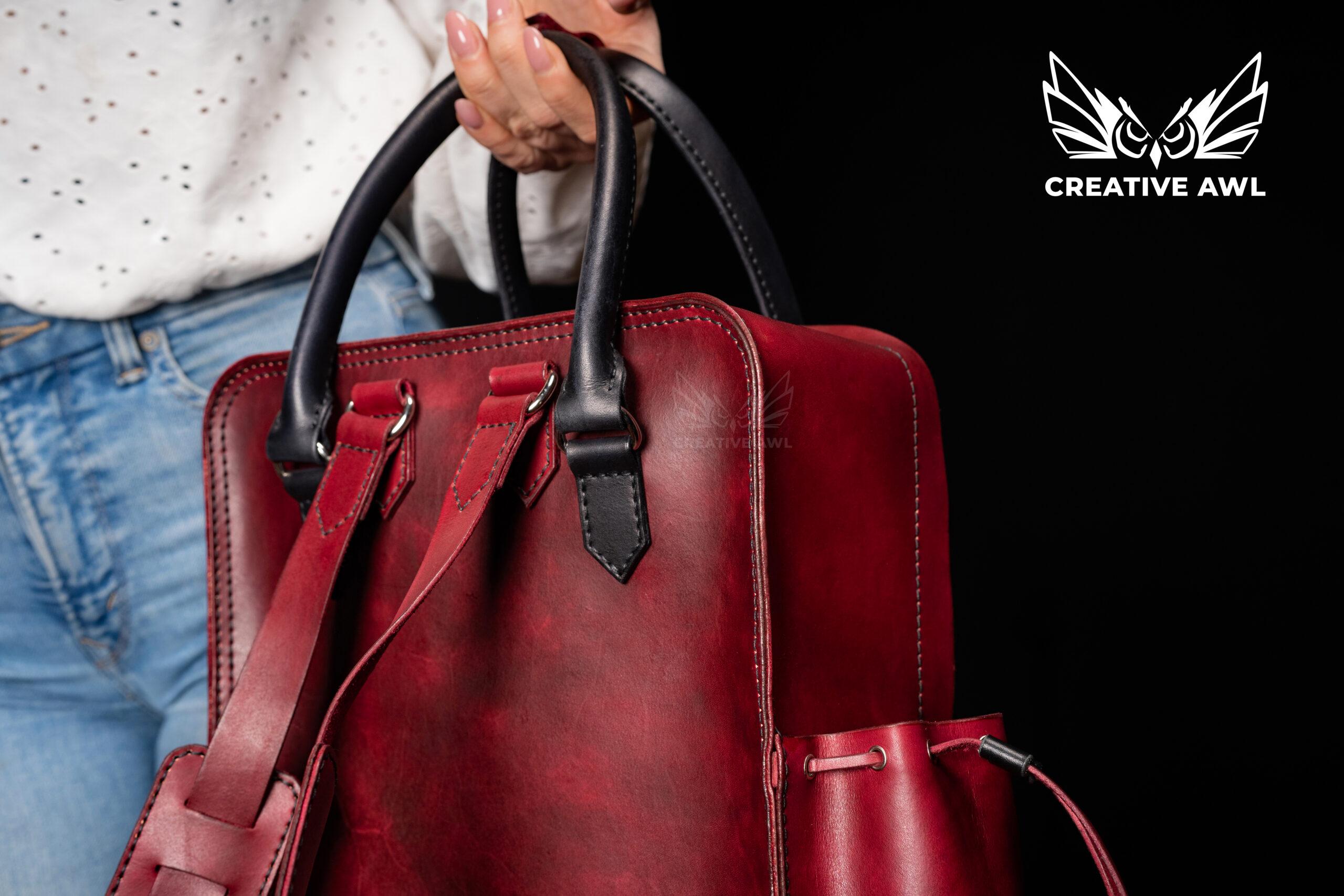 图片[2]-手工皮具图纸 手提挎包ca219-皮艺果手工皮具图纸