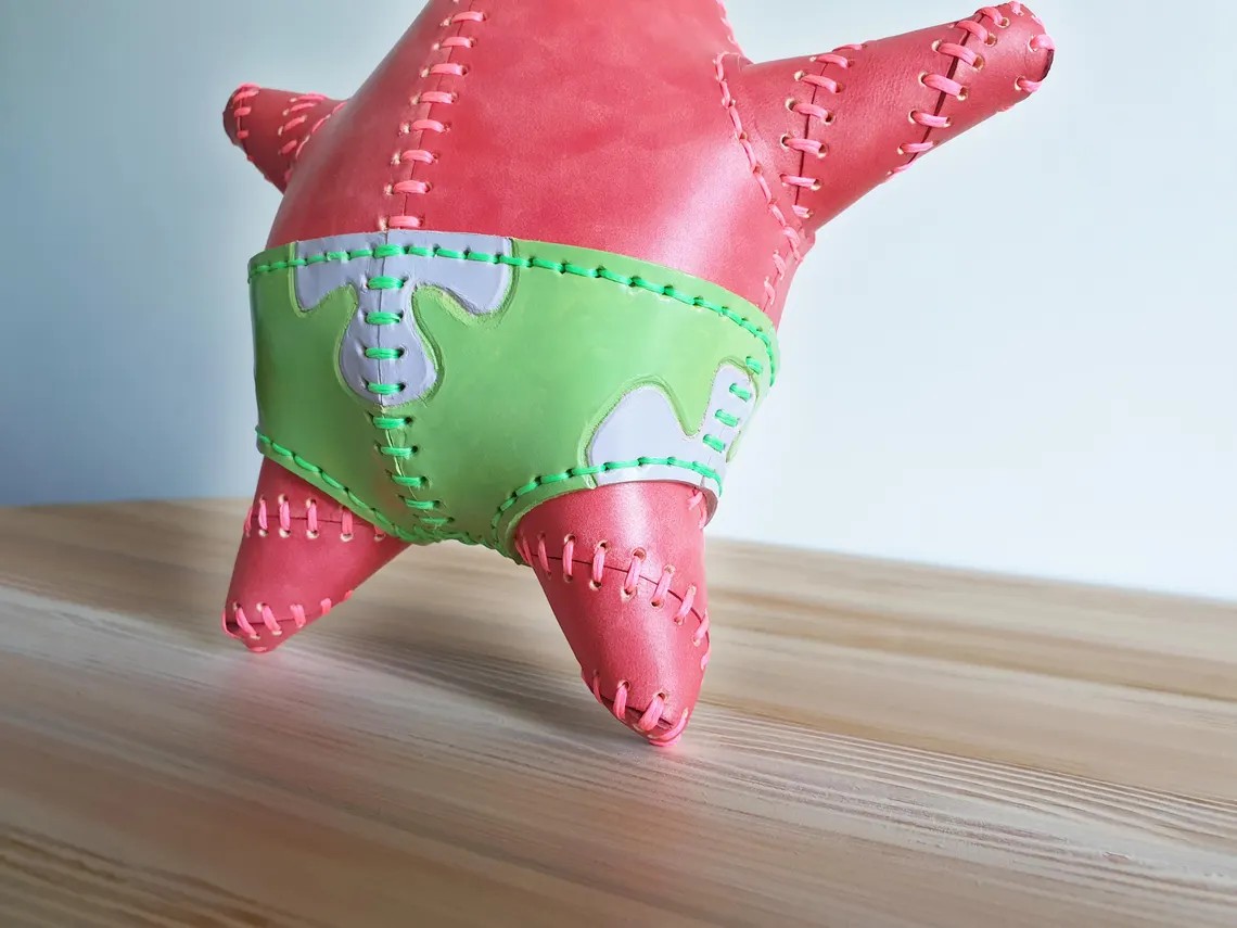 图片[2]-手工皮具图纸 派大星玩偶PDF版型mw004-皮艺果手工皮具图纸