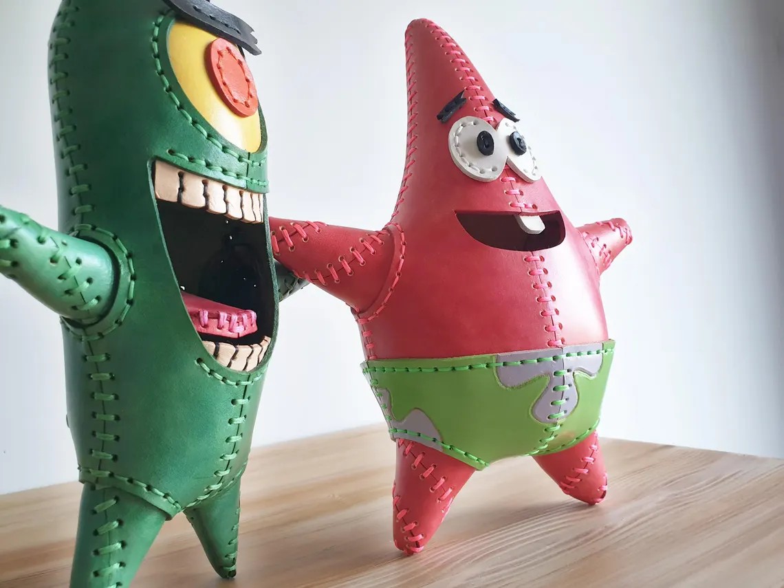 图片[3]-手工皮具图纸 派大星玩偶PDF版型mw004-皮艺果手工皮具图纸