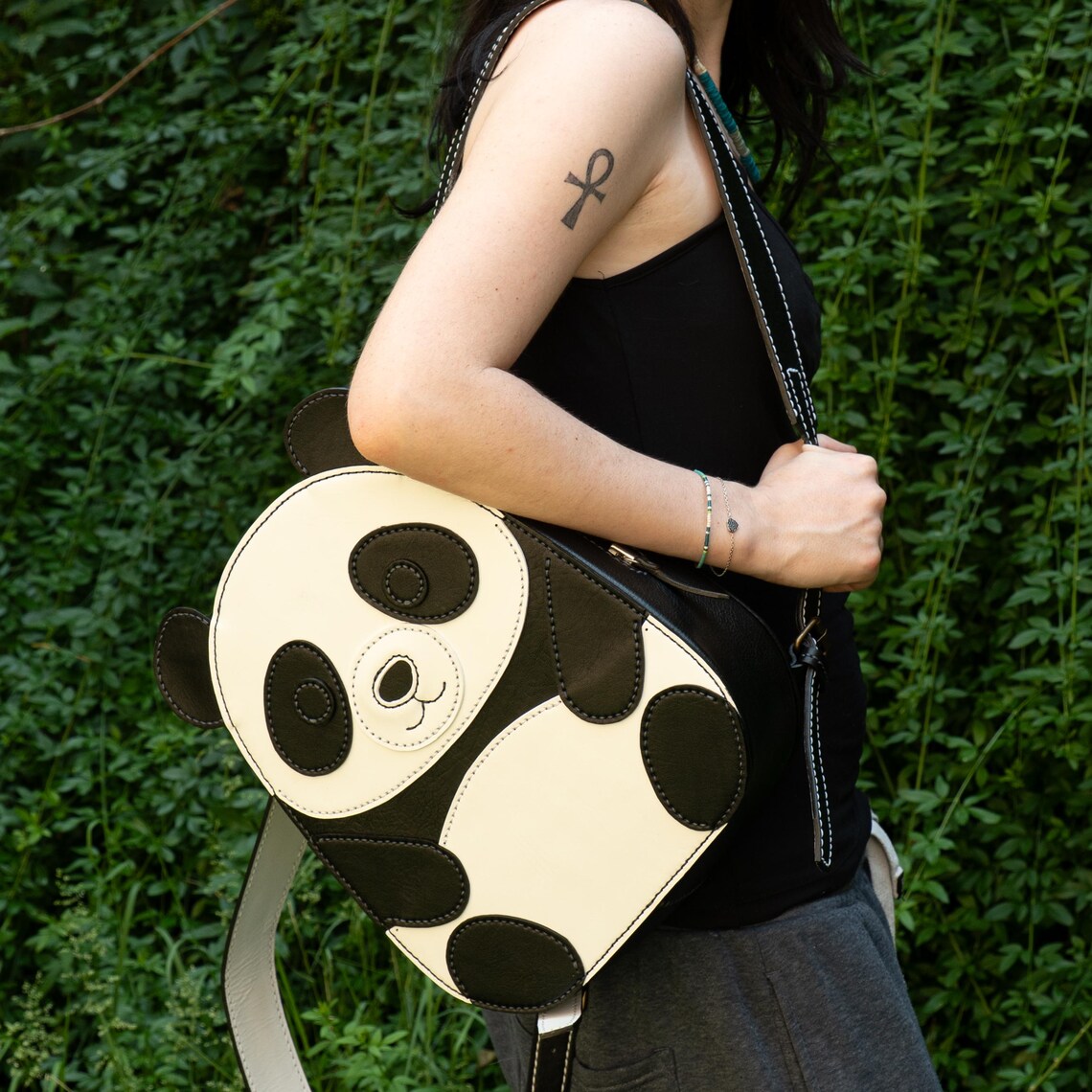 图片[3]-手工皮具图纸 熊猫背包vp213-皮艺果手工皮具图纸