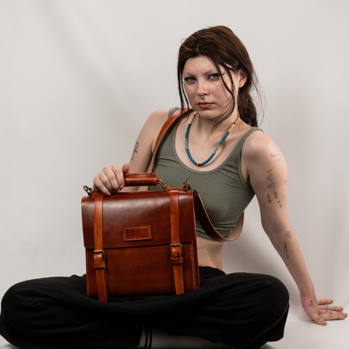 图片[3]-手工皮具图纸 挎公文包vp215-皮艺果手工皮具图纸