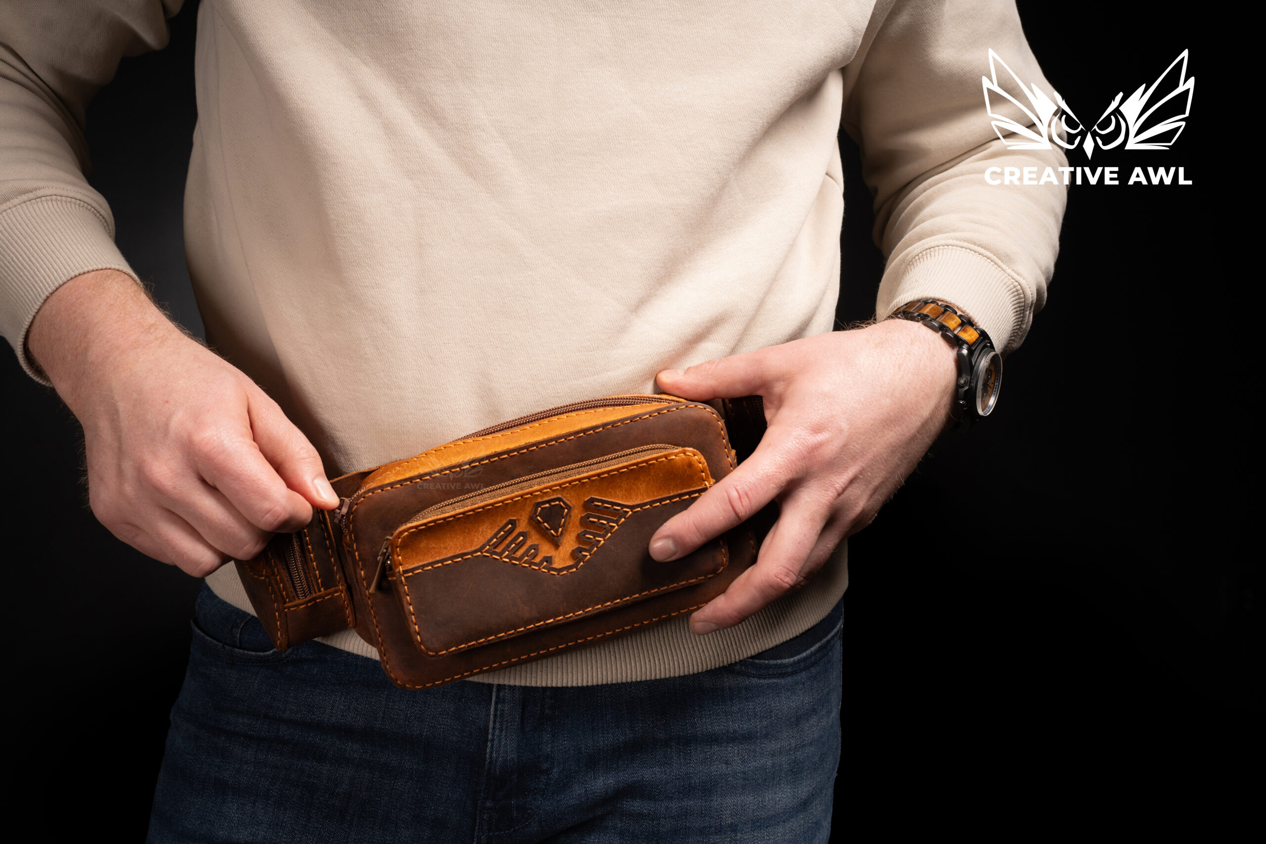 图片[2]-手工皮具图纸 胸挎包ca241-皮艺果手工皮具图纸