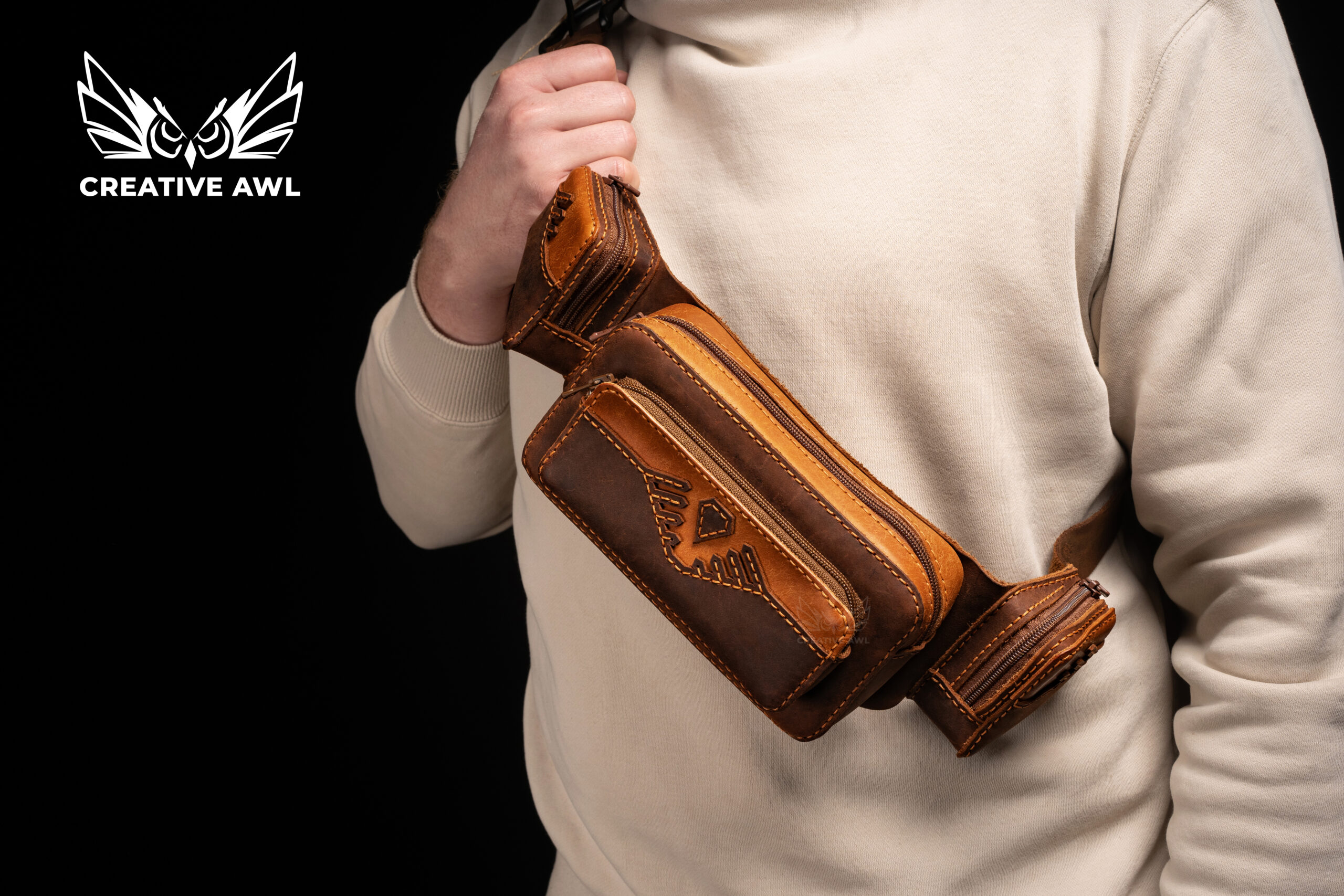 图片[3]-手工皮具图纸 胸挎包ca241-皮艺果手工皮具图纸