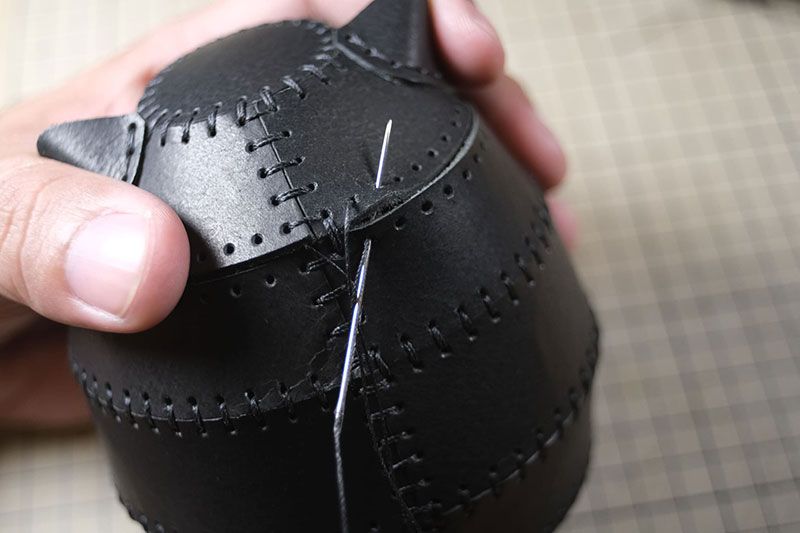 达摩猫咪不倒翁制作教程-皮艺果手工皮具图纸