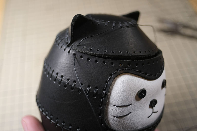 达摩猫咪不倒翁制作教程-皮艺果手工皮具图纸