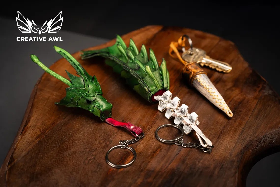 图片[2]-手工皮具图纸 龙骨挂件ca244-皮艺果手工皮具图纸