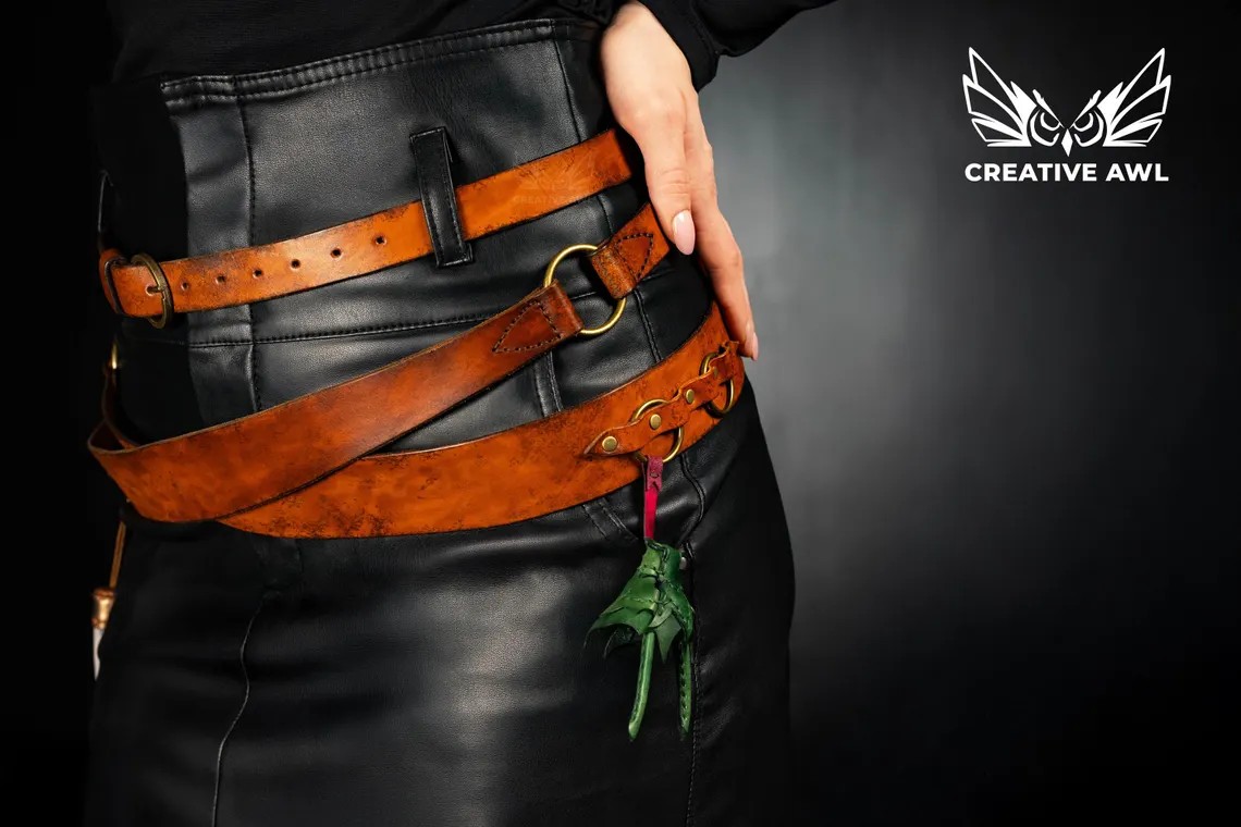 图片[3]-手工皮具图纸 腰带装饰ca245-皮艺果手工皮具图纸