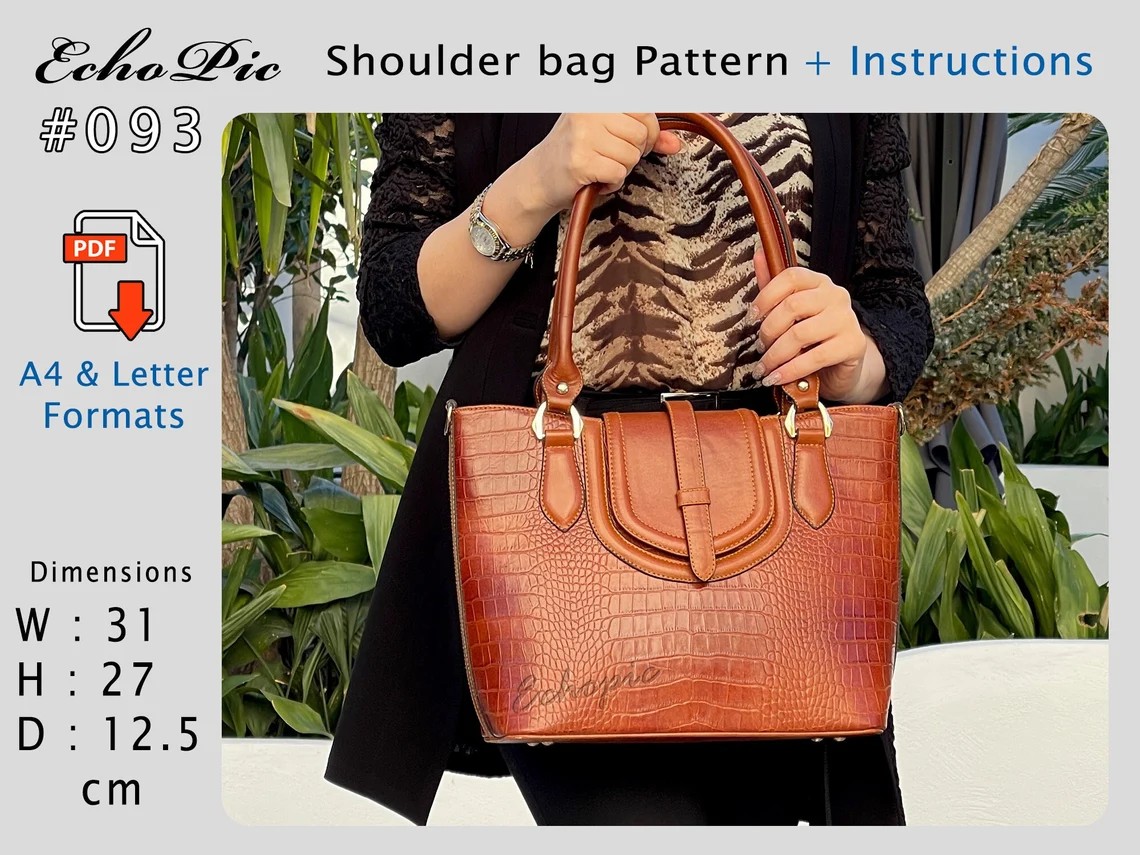 图片[2]-手工皮具图纸 托特包ec037-皮艺果手工皮具图纸