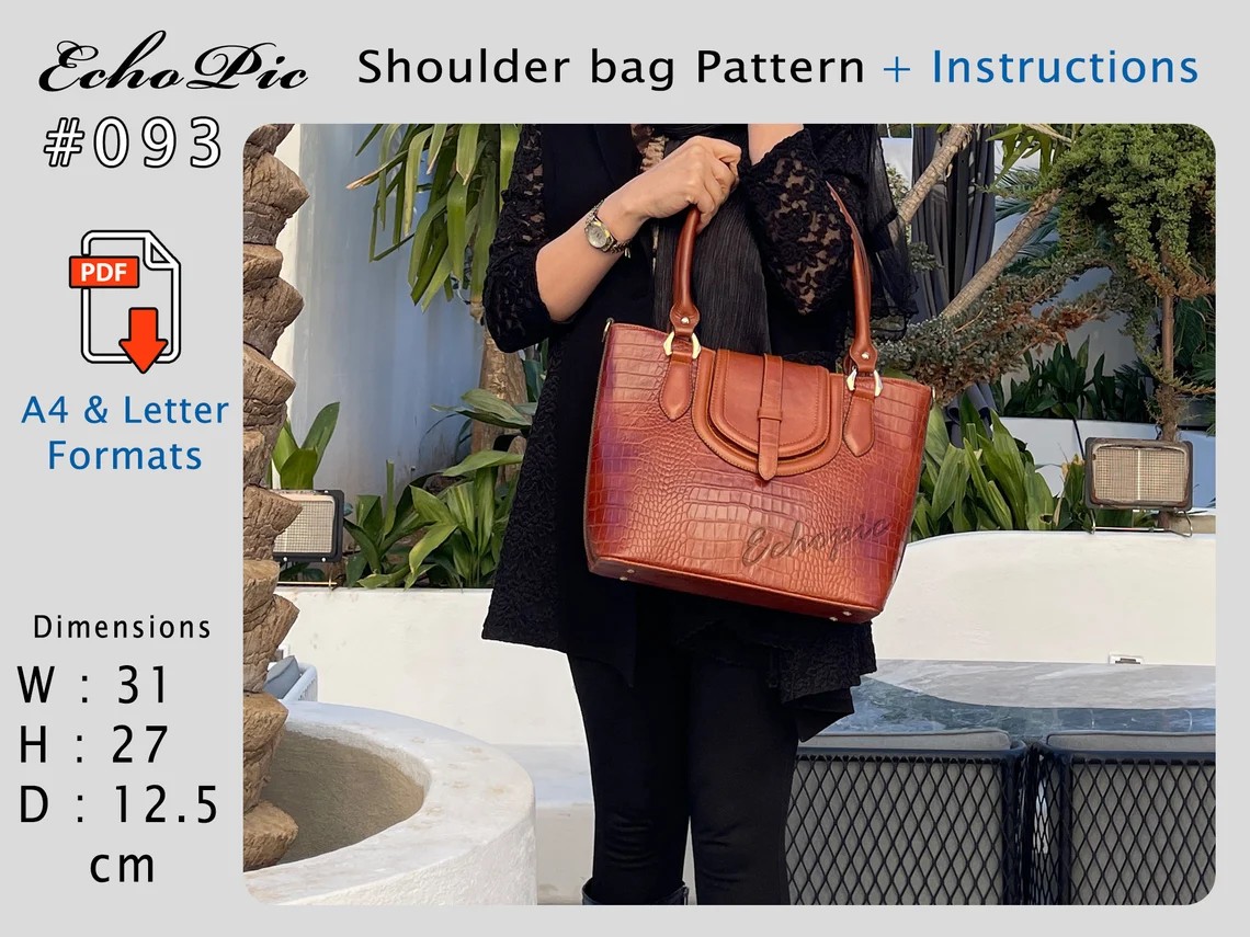 图片[3]-手工皮具图纸 托特包ec037-皮艺果手工皮具图纸