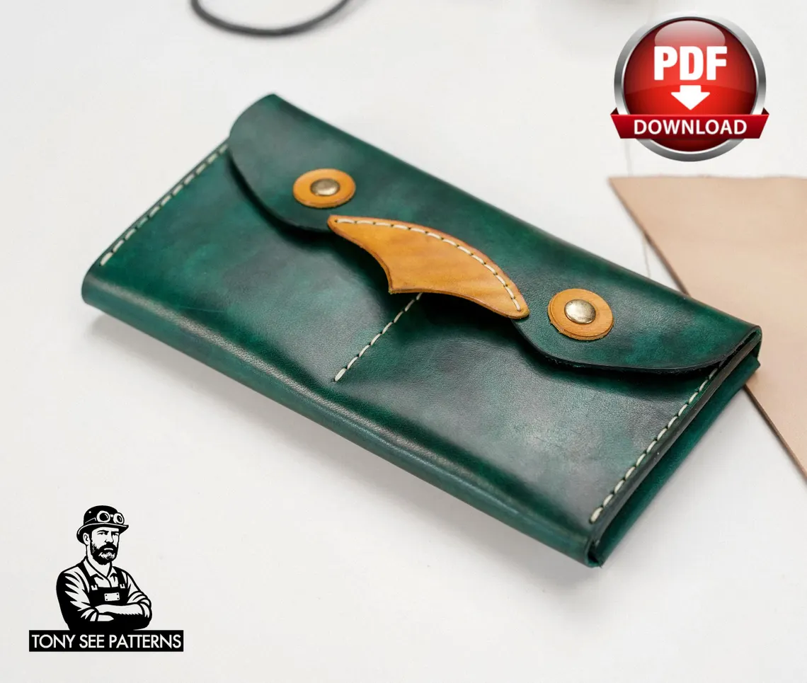 手工皮具图纸 手拿卡包di201-皮艺果手工皮具图纸