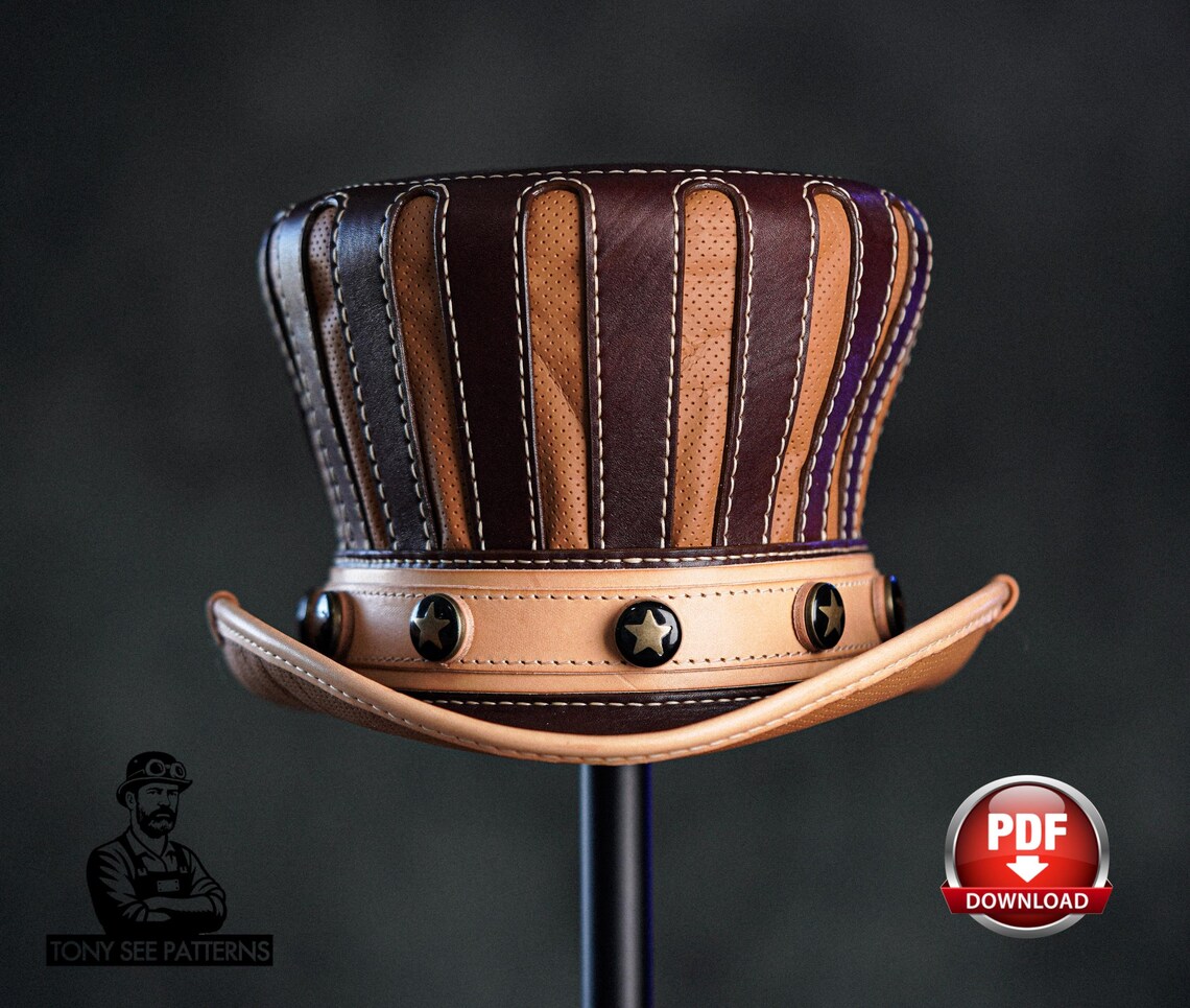 图片[3]-手工皮具图纸 帽子di202-皮艺果手工皮具图纸