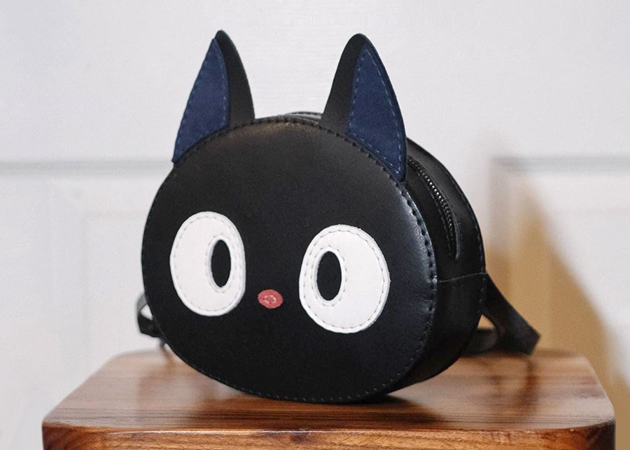 猫咪斜挎包制作过程-皮艺果手工皮具图纸