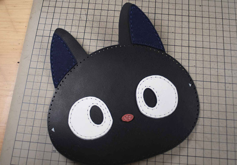 图片[7]-猫咪斜挎包制作过程-DIY手工帖子圈子-皮具教程-皮艺果手工皮具图纸
