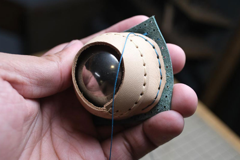 图片[18]-手工皮具制作-龙猫不倒翁制作过程