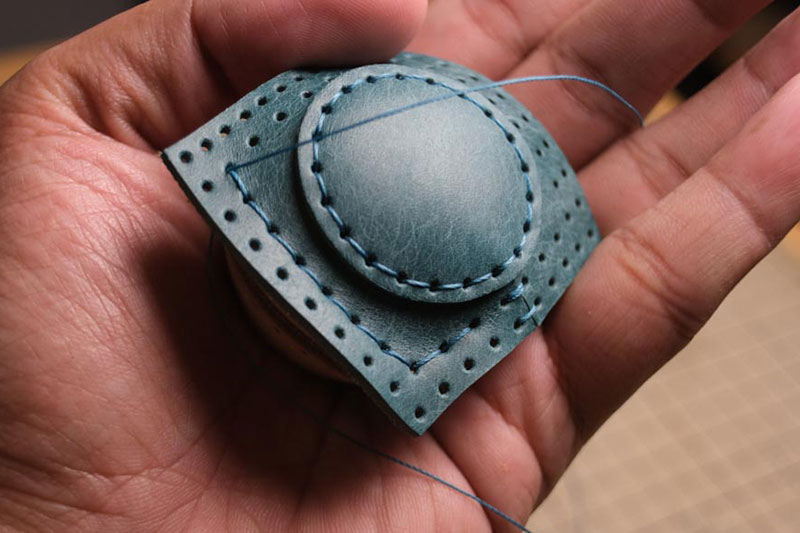 图片[19]-手工皮具制作-龙猫不倒翁制作过程