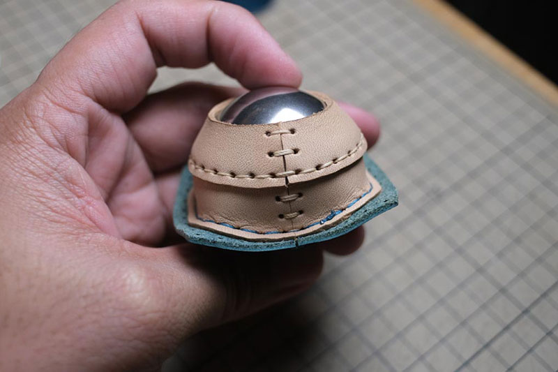 图片[20]-手工皮具制作-龙猫不倒翁制作过程