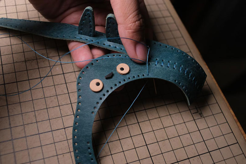 图片[54]-手工皮具制作-龙猫不倒翁制作过程