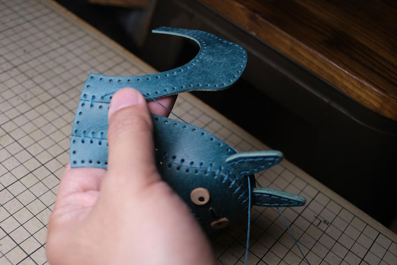 图片[57]-手工皮具制作-龙猫不倒翁制作过程