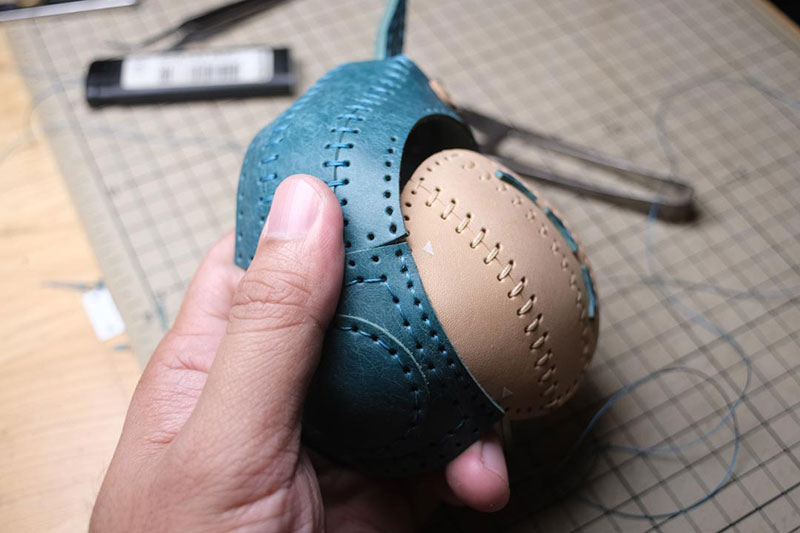 图片[64]-手工皮具制作-龙猫不倒翁制作过程