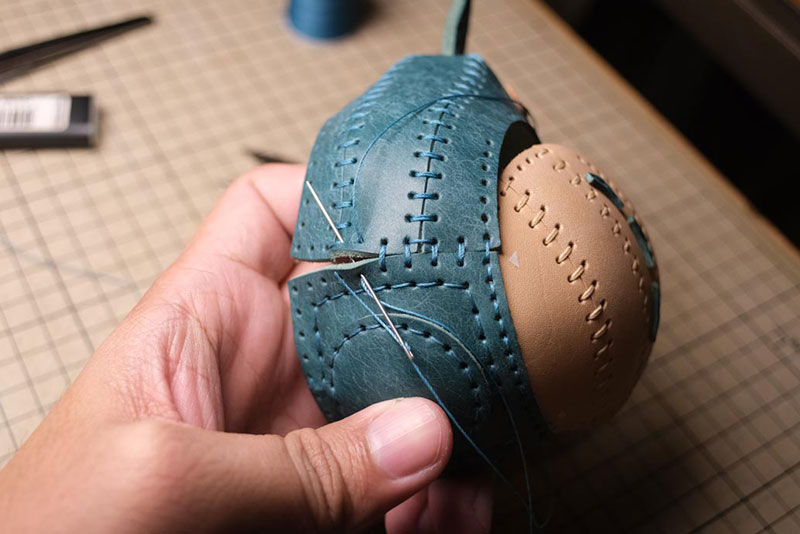 图片[65]-手工皮具制作-龙猫不倒翁制作过程