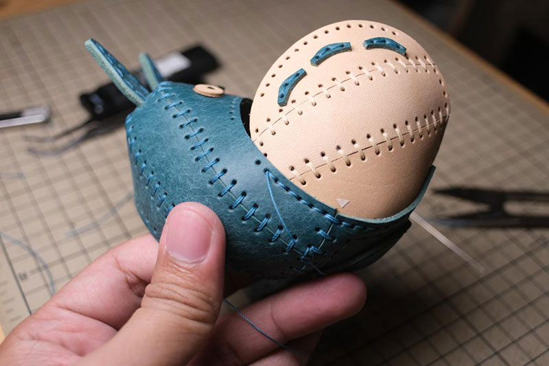 图片[67]-手工皮具制作-龙猫不倒翁制作过程