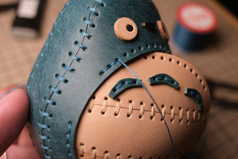 图片[69]-手工皮具制作-龙猫不倒翁制作过程