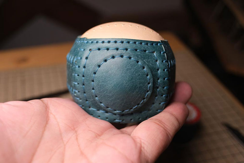 图片[73]-手工皮具制作-龙猫不倒翁制作过程