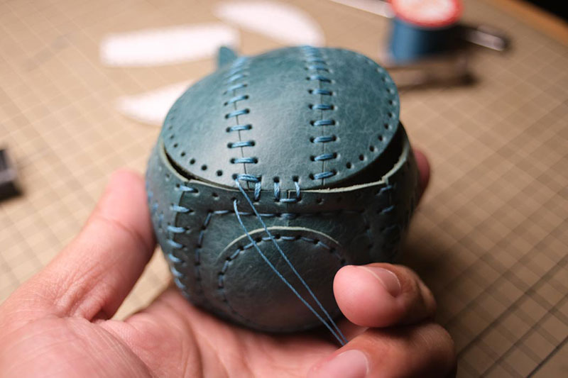 图片[79]-手工皮具制作-龙猫不倒翁制作过程