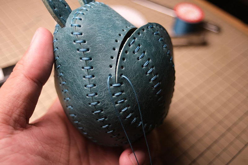 图片[80]-手工皮具制作-龙猫不倒翁制作过程