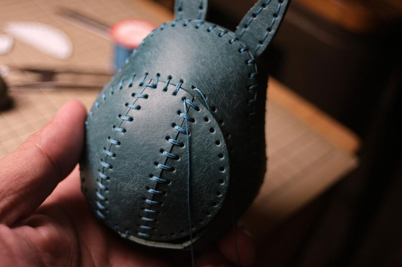 图片[81]-手工皮具制作-龙猫不倒翁制作过程