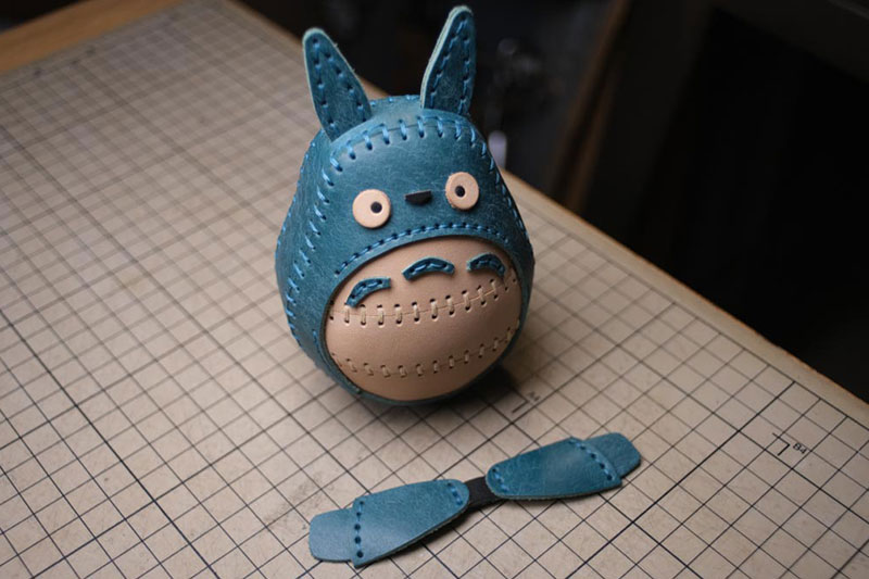 图片[86]-手工皮具制作-龙猫不倒翁制作过程