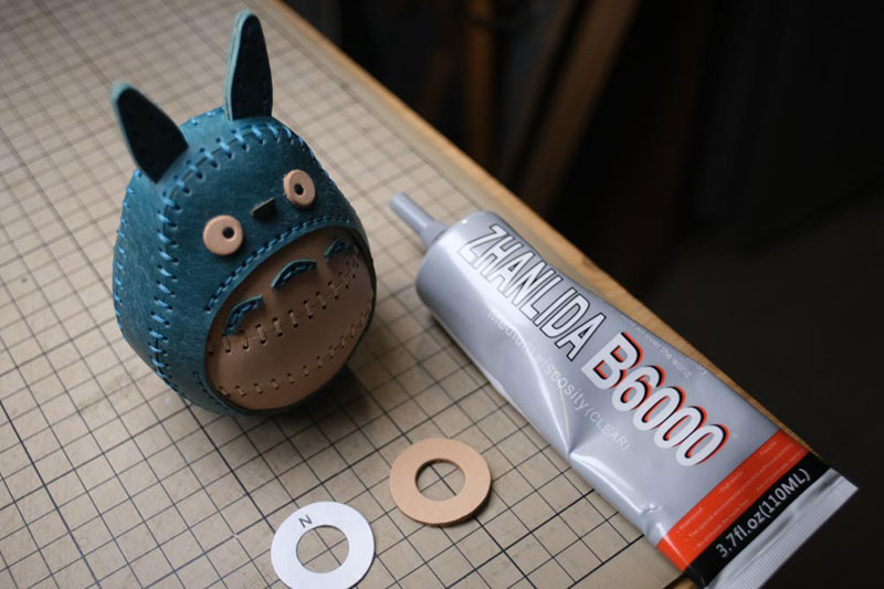 图片[89]-手工皮具制作-龙猫不倒翁制作过程