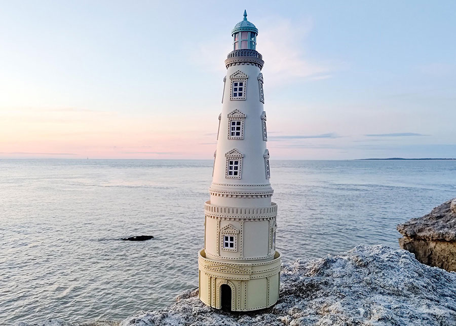 灯塔模型制作过程-皮艺果手工皮具图纸