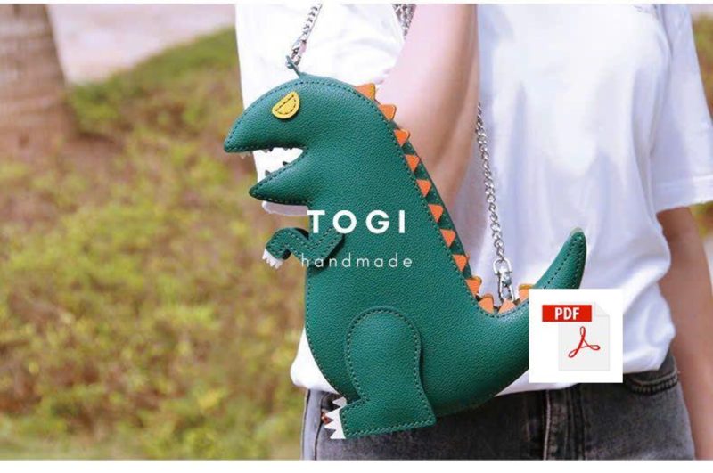 手工皮具图纸 哥斯拉挎包tg012-皮艺果手工皮具图纸