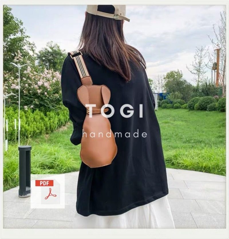 手工皮具图纸 狗狗挎包tg013-皮艺果手工皮具图纸