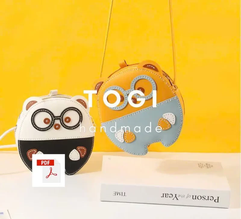 手工皮具图纸 小猪挎包tg016-皮艺果手工皮具图纸