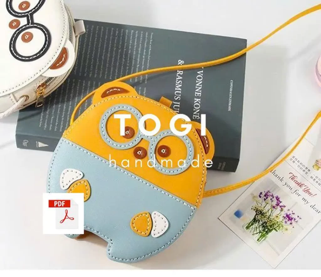 图片[2]-手工皮具图纸 小猪挎包tg016-皮艺果手工皮具图纸