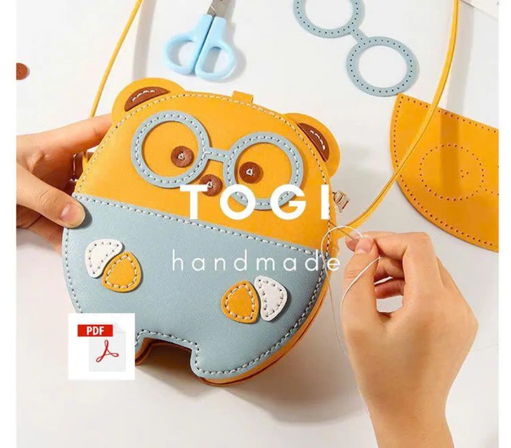 图片[1]-手工皮具图纸 可爱挎包tg016-皮艺果手工皮具图纸