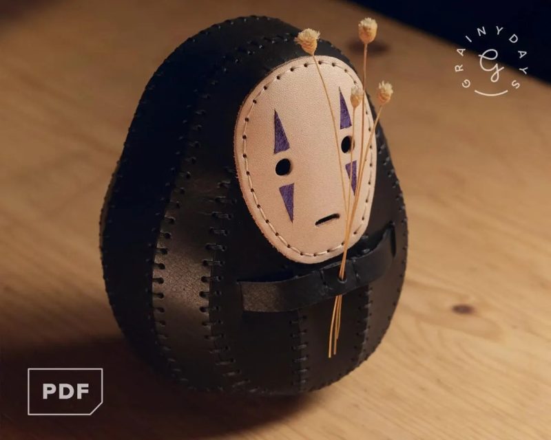 手工皮具图纸 无脸男不倒翁ph013-皮艺果手工皮具图纸
