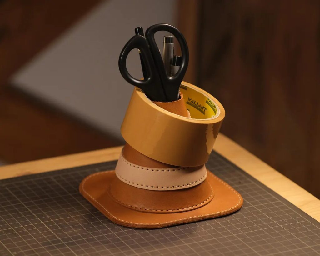 图片[2]-手工皮具图纸 交通锥笔筒ph015-皮艺果手工皮具图纸