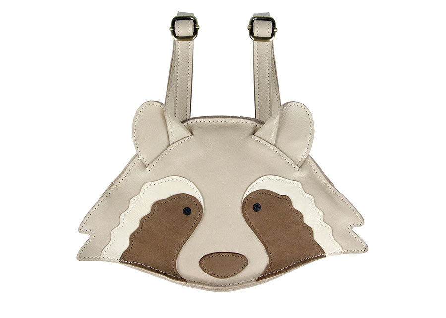 图片[1]-手工皮具图纸 浣熊脸背包-皮艺果手工皮具图纸