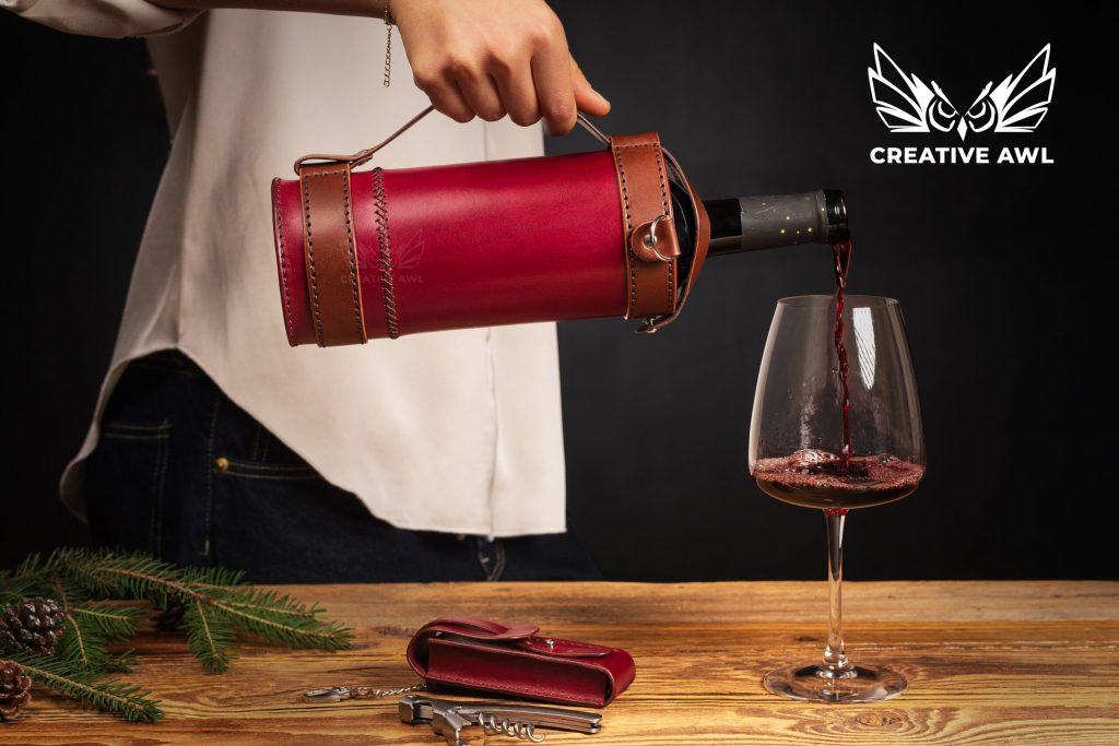 图片[1]-手工皮具图纸 红酒套ca259-皮艺果手工皮具图纸