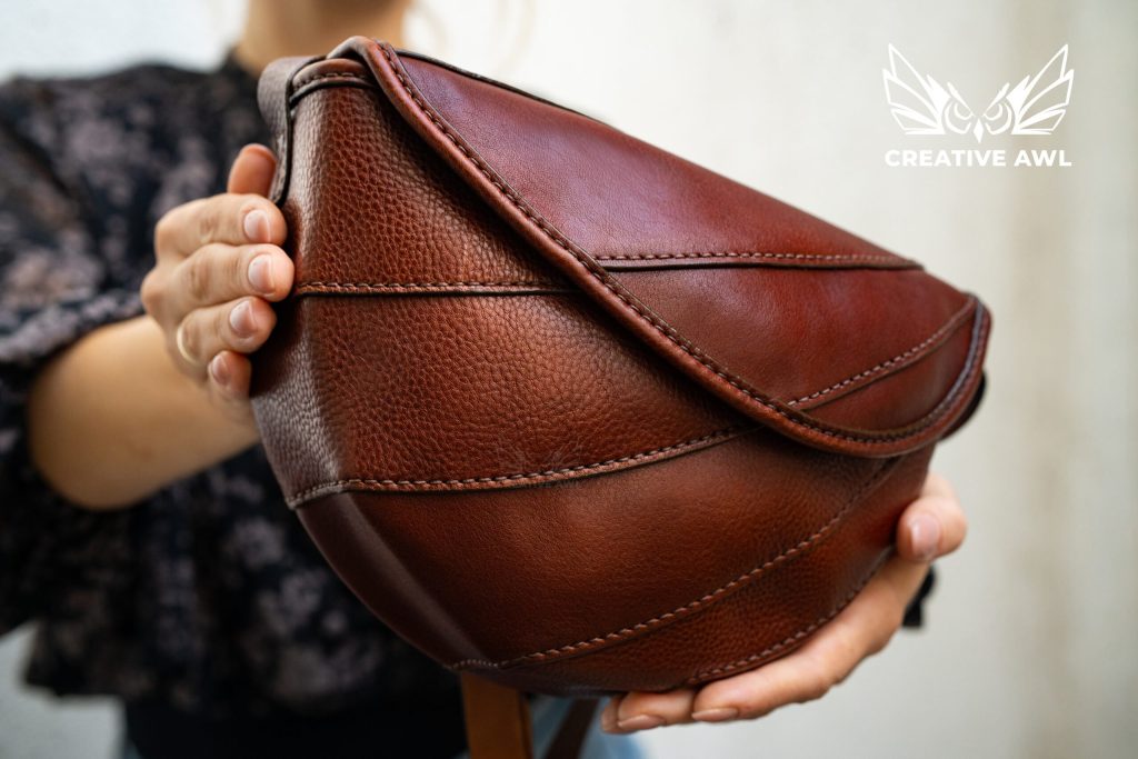 图片[2]-手工皮具图纸 栗色挎包ca264-皮艺果手工皮具图纸