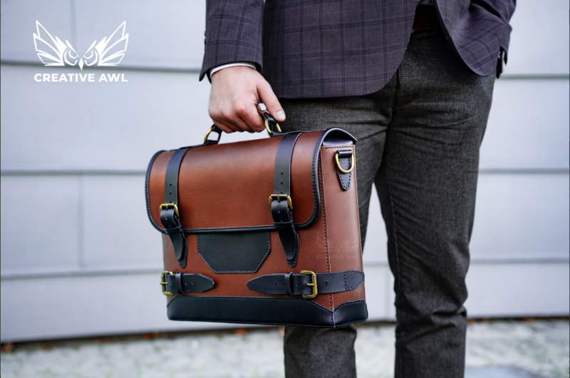 手工皮具图纸 公文包ca273-皮艺果手工皮具图纸