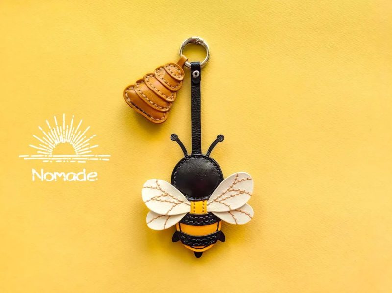 手工皮具图纸 黄蜂配饰nc012-皮艺果手工皮具图纸