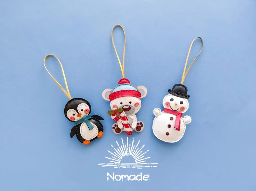 图片[1]-手工皮具图纸 企鹅 小猪 雪人nc013-皮艺果手工皮具图纸