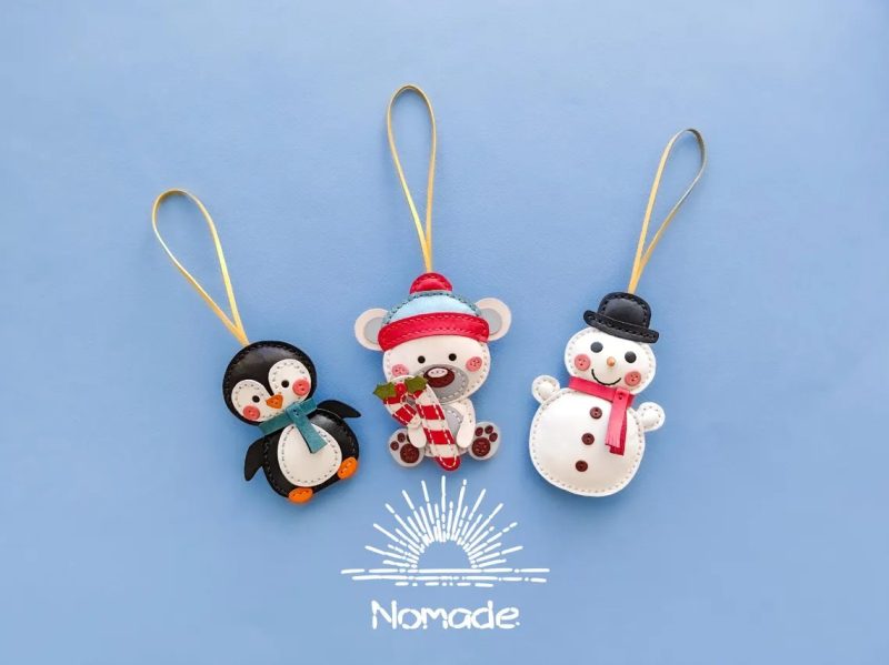 手工皮具图纸 企鹅 小猪 雪人nc013-皮艺果手工皮具图纸