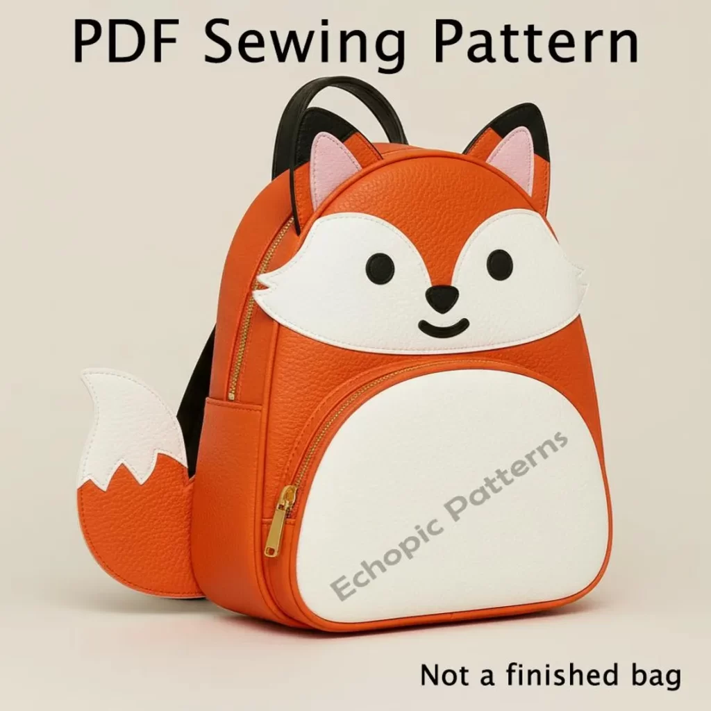 图片[3]-手工皮具图纸 狐狸背包ec048-皮艺果手工皮具图纸